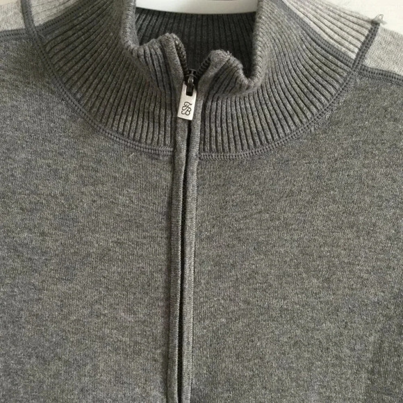 Tommy Bahama 1/4 zip grey sweater dress Midi Round Neck Colorblock size XXS - Picture 4 of 6